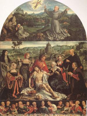 CLEVE, Joos van The Lamentation of Christ with the Last Supper(predella) and Francis Receiving the Stigmata(mk05)
